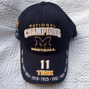 Navy and Gold National Champions Football Cap Michigan